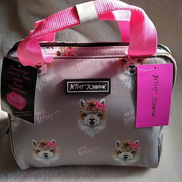 betsey johnson llama lunch bag